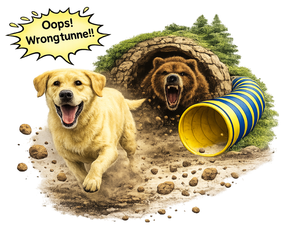 Oops! Wrong Tunnel - Yellow Lab