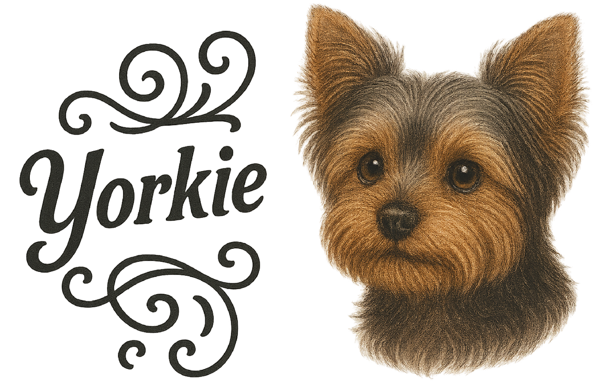 Yorkie Portrait & Script shirt design