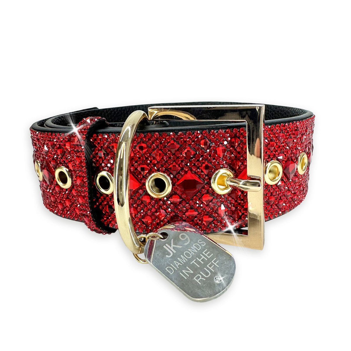 Jacqueline Kent Diamonds in the Ruff dog collar in Red, Large